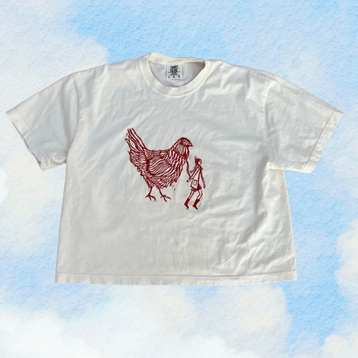 CHICKEN ON A LEASH (Boxy crop)