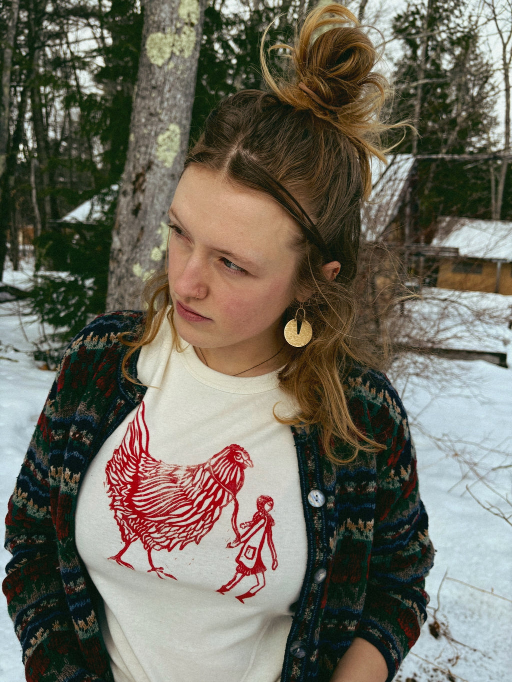 CHICKEN ON A LEASH (baby tee)